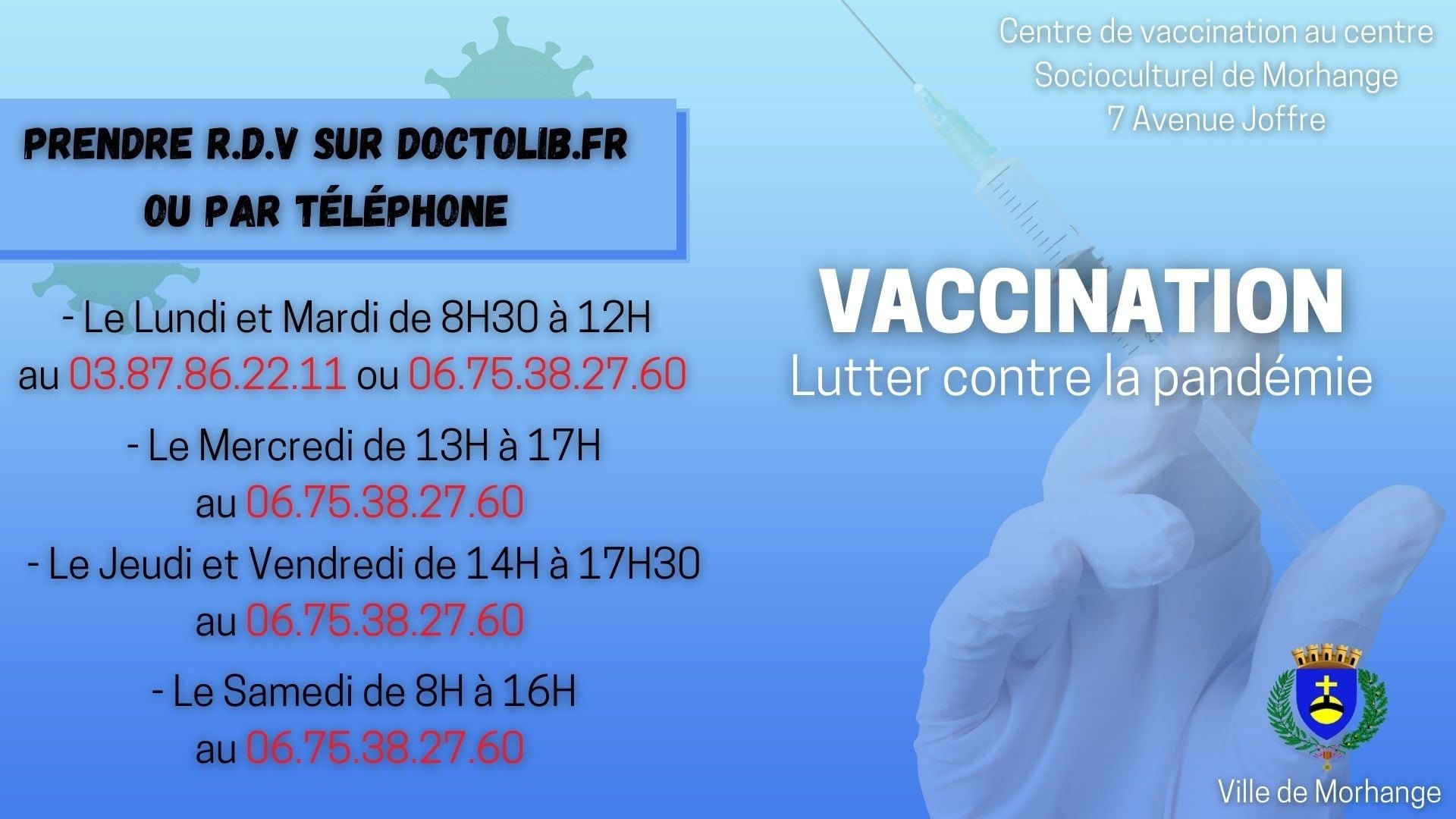 Information : centre de vaccination