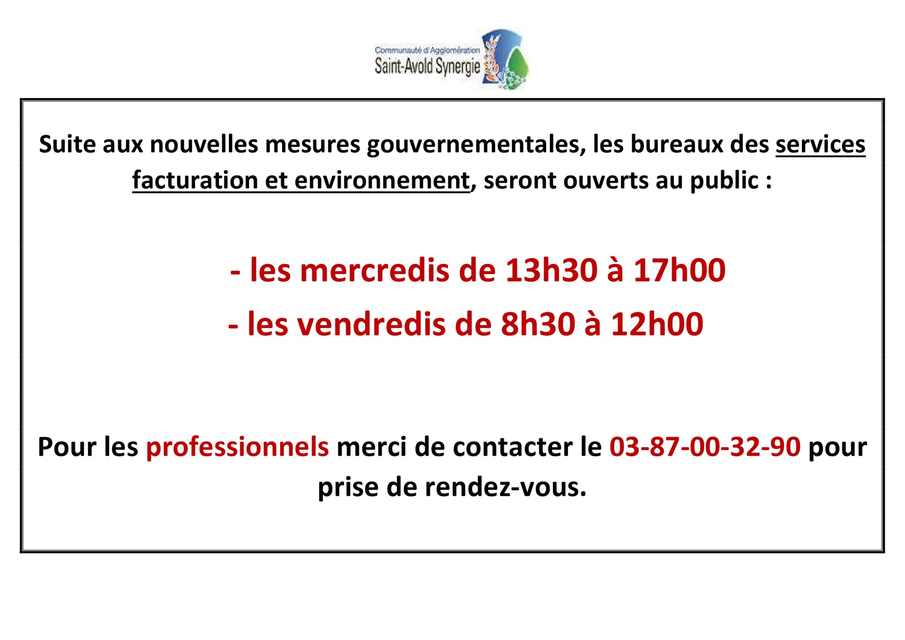 Information Communauté d'Agglomération Saint Avold Synergie