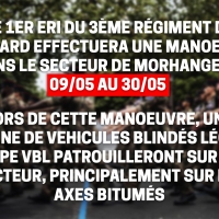 Manœuvre du 3ème régiment de hussard dans le secteur de Morhange du 09/05 au 30/05