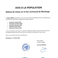 Battues de chasse sur le ban communal de Morhange