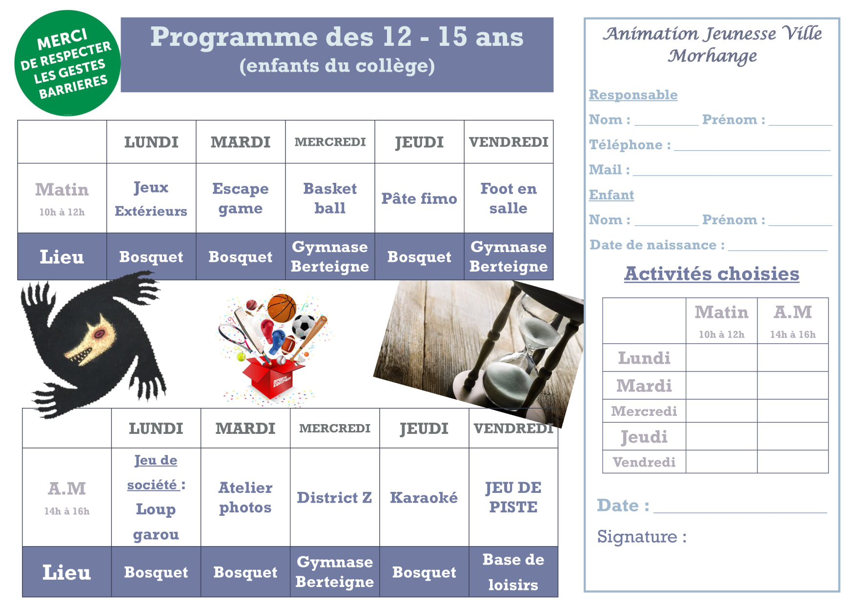 Programme 12 15 ans